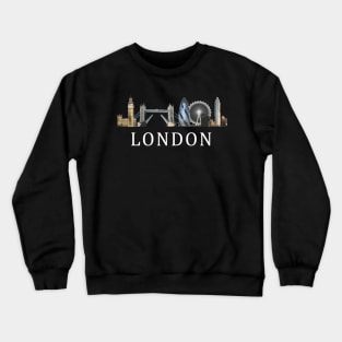 London Skyline in Colour with Text Crewneck Sweatshirt